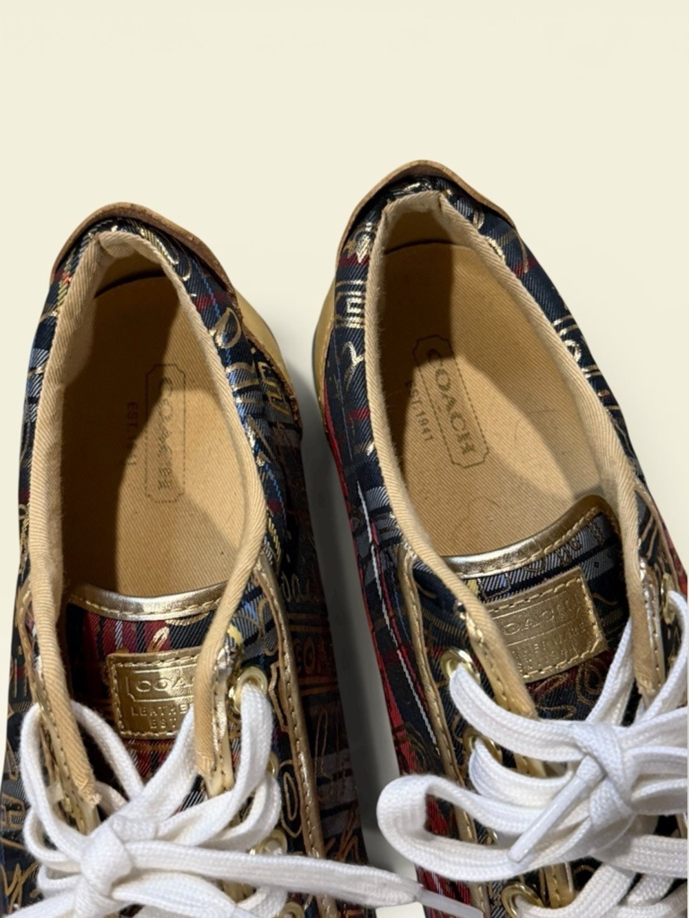 Coach Barrett Plaid Graffiti Sneakers Women's Size 7.5B - Picture 8 of 10